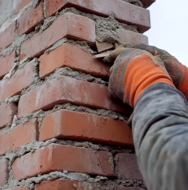 Tuckpointing a ranch-house chimney in Camarillo